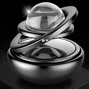 AutoBizarre Metal Body Solar Powered Rotating Black Solar Crystal Car Air Freshener Car Dashboard Accessory For Car Interior Decoration For All Cars (Aerosol, Pack Of 1)