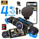 4K Quad-channel Car Dashboard Camera with 360° With Night Vision
